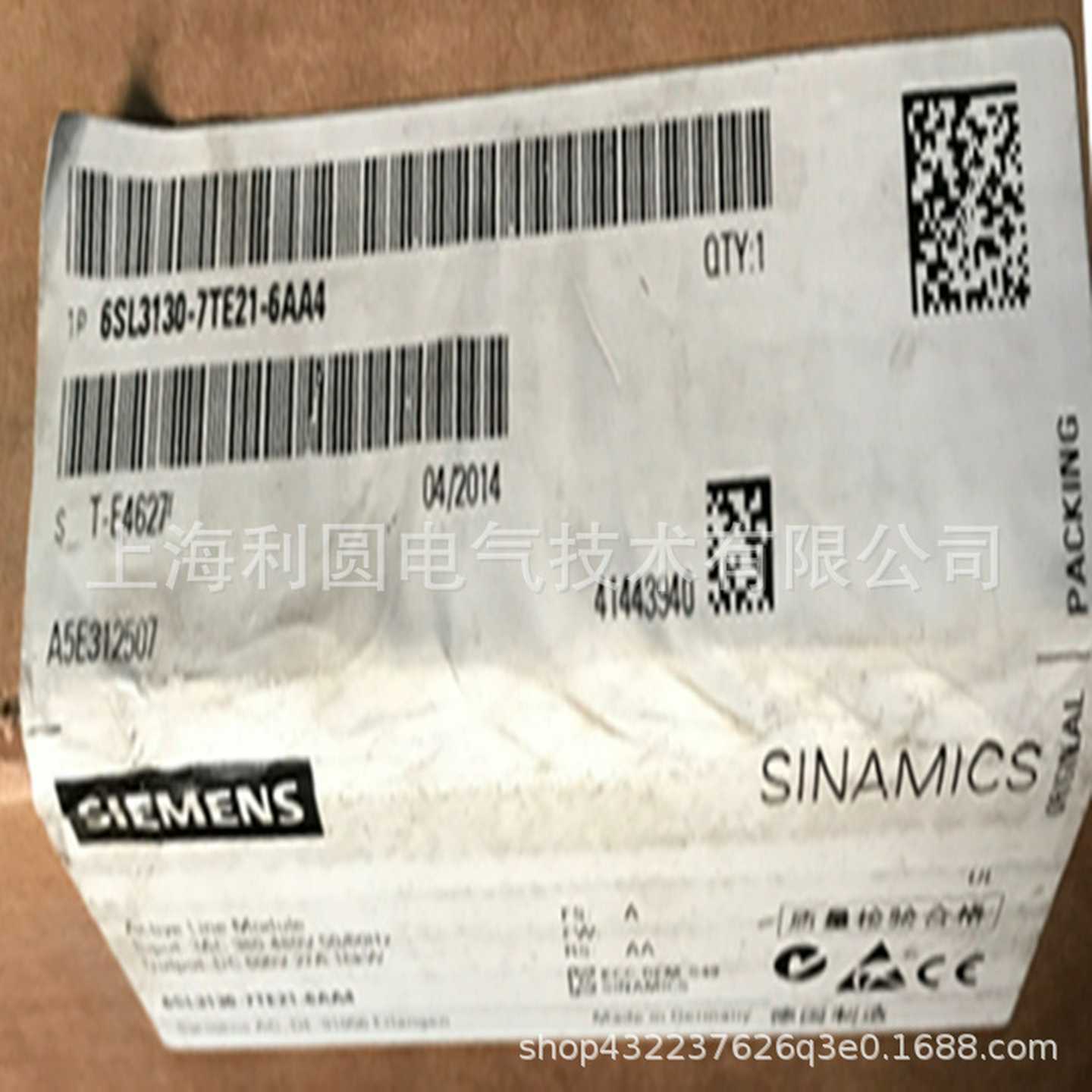 6SL3130-7TE21-6AA4S120电源模块6SLQ31307TE216AA4