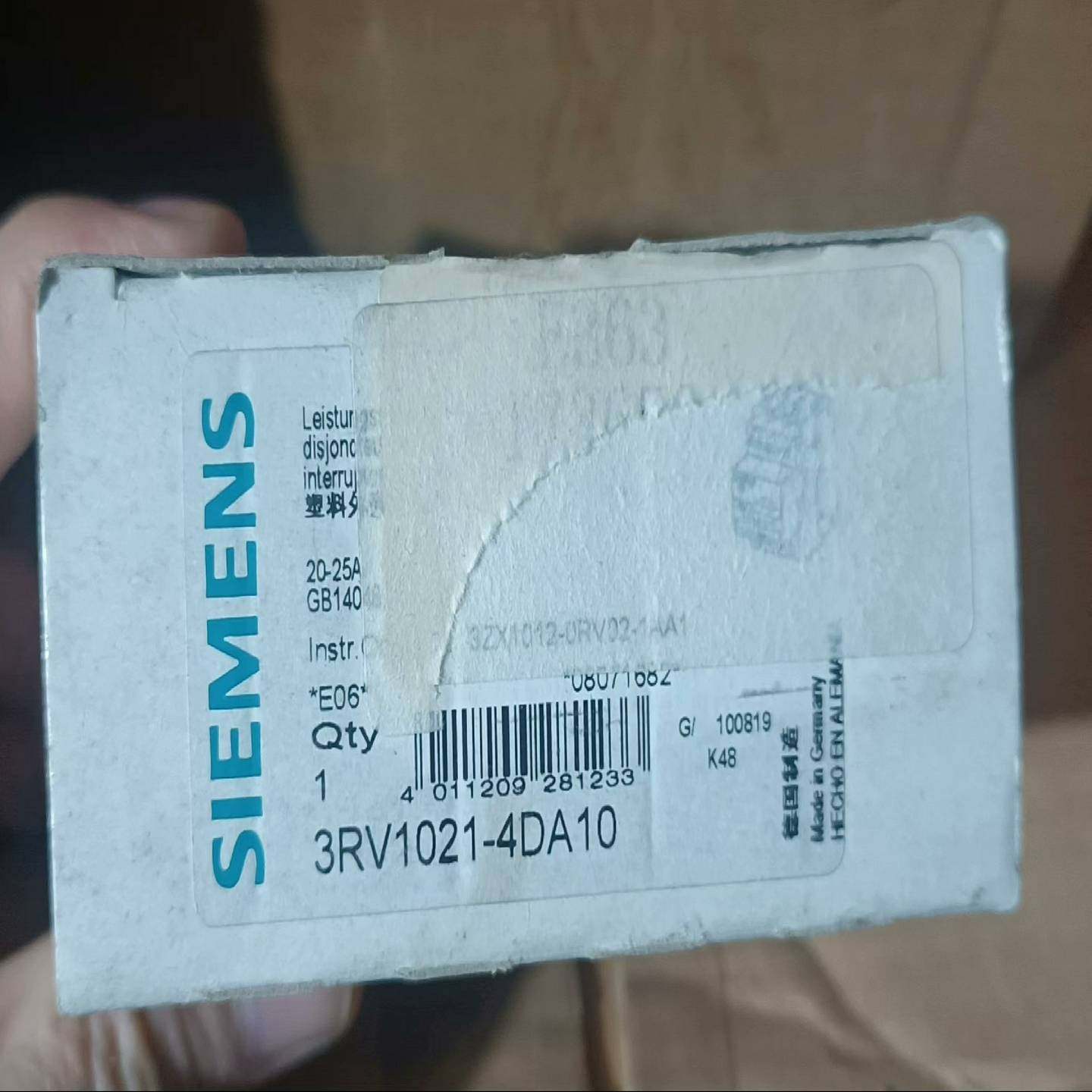 德国3RV1021-4DA1020-25A马询价