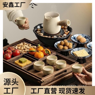电陶炉室内家用罐罐奶茶壶烤奶茶罐煮茶壶瓷 围炉煮茶器具全套新款