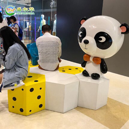 户外公园玻璃钢卡通雕塑休闲坐凳广场商场幼儿园游乐场儿童休闲椅