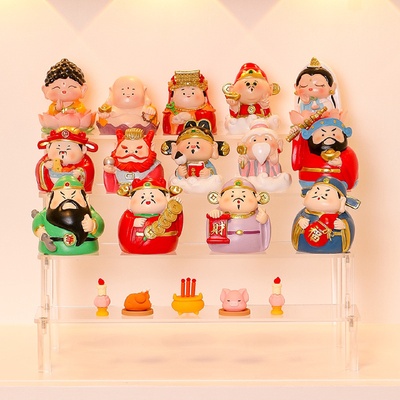 财神贡品小摆件创意树脂摆件桌面玄关摆件五路财神爷家居供奉神仙