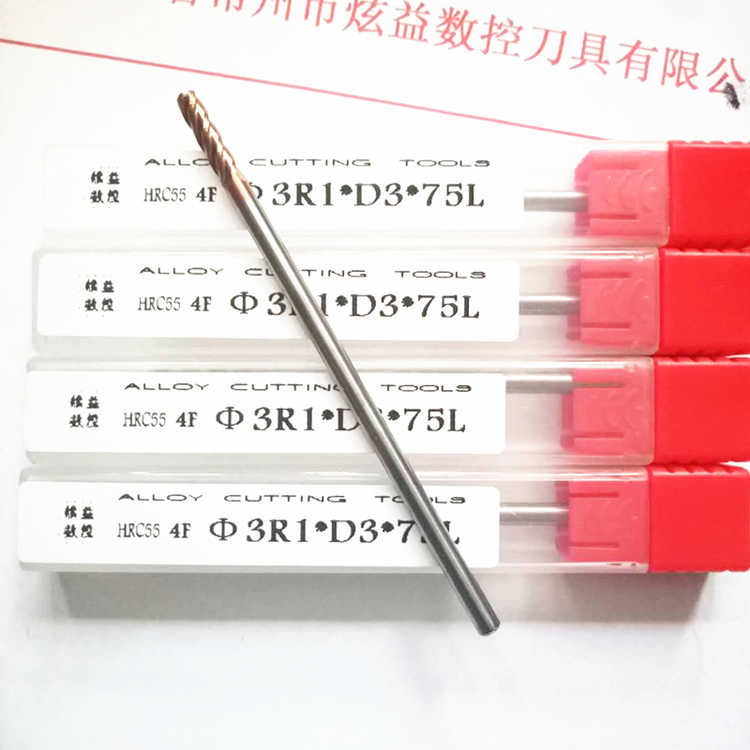 数控钨钢圆牛鼻立铣刀55合金洗刀6R0.5R1R0.2D3R0.3*3*8*12*15*