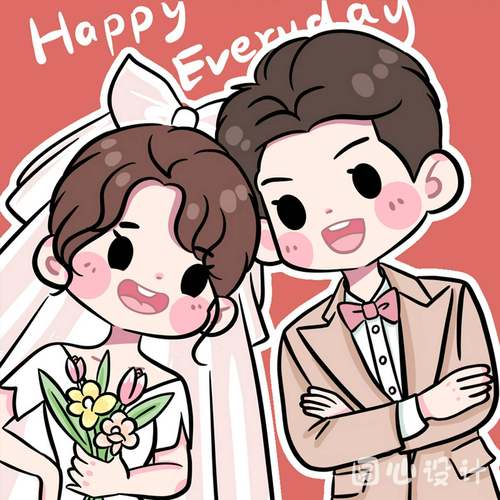 手绘头像定制结婚情侣卡通漫画约稿q版真人形象设计转手绘婚礼画