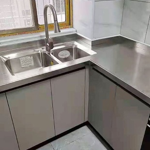 家用厨房橱柜灶台柜燃气柜一体 厂家直销整体橱柜304不锈钢开放式