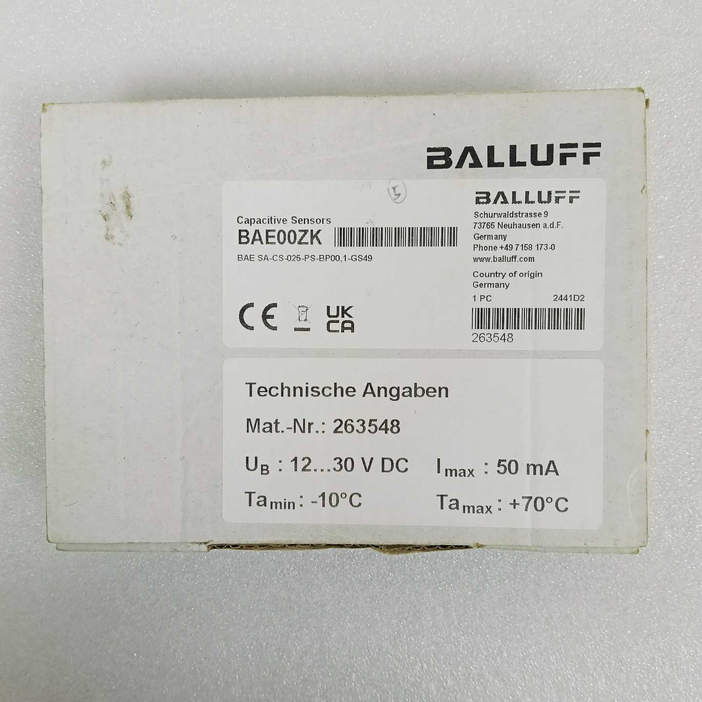 巴鲁夫BAE00ZK(BAESA-CS-025-PS-B