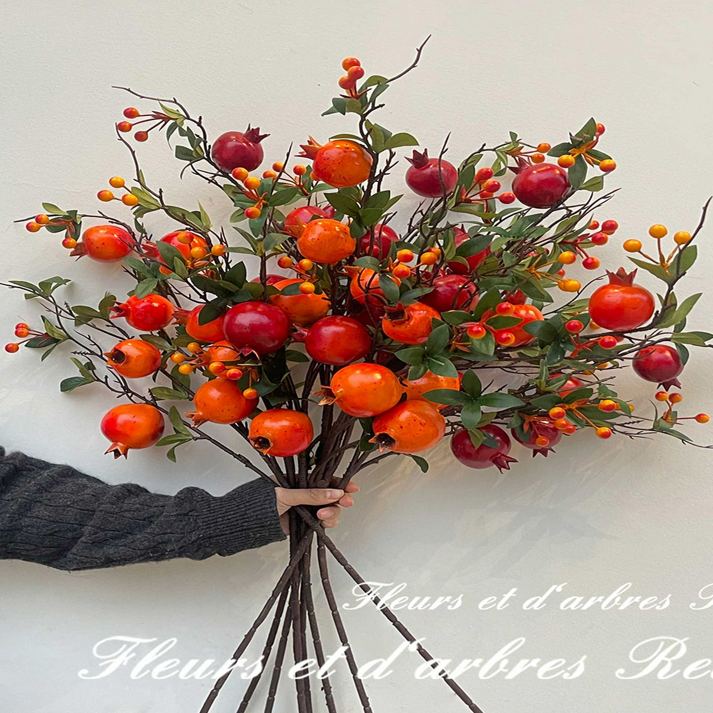彷真石榴果干花果实树枝干花装饰年宵花新年乔迁玄关落地摆放花卉