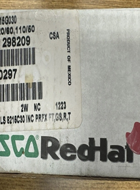 ASCO8215G030RED-HATSOLENOIDVALVE50PSI3/4PIPE**NEWIN