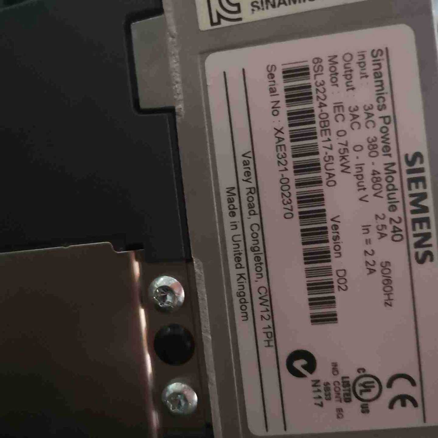 6SL3224-0BE17-5UA0?0.75kw维修销售回收变频器