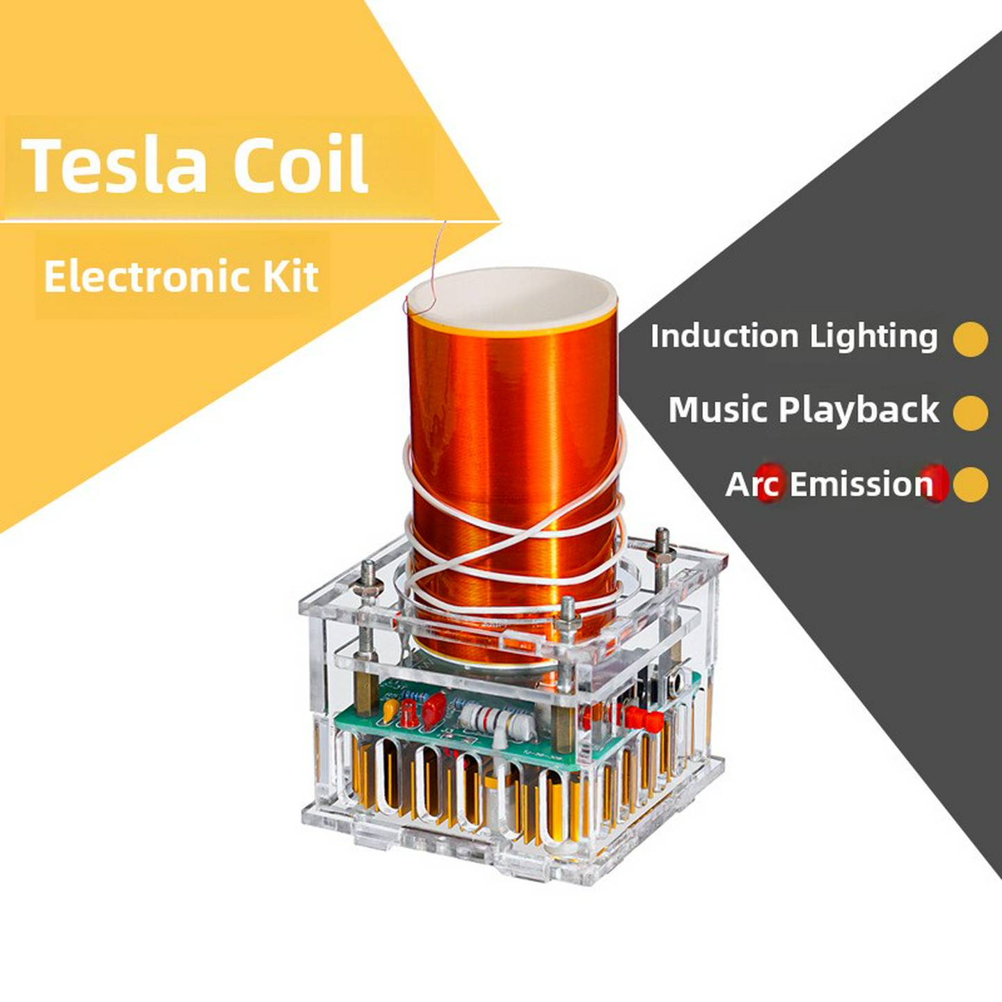 音乐特斯拉电圈diy电子套件实验室特斯拉线圈人造闪电音响焊接