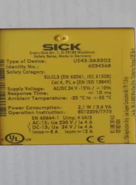 继电器德国西克UE43-3AR3D2订货号6034568~询价