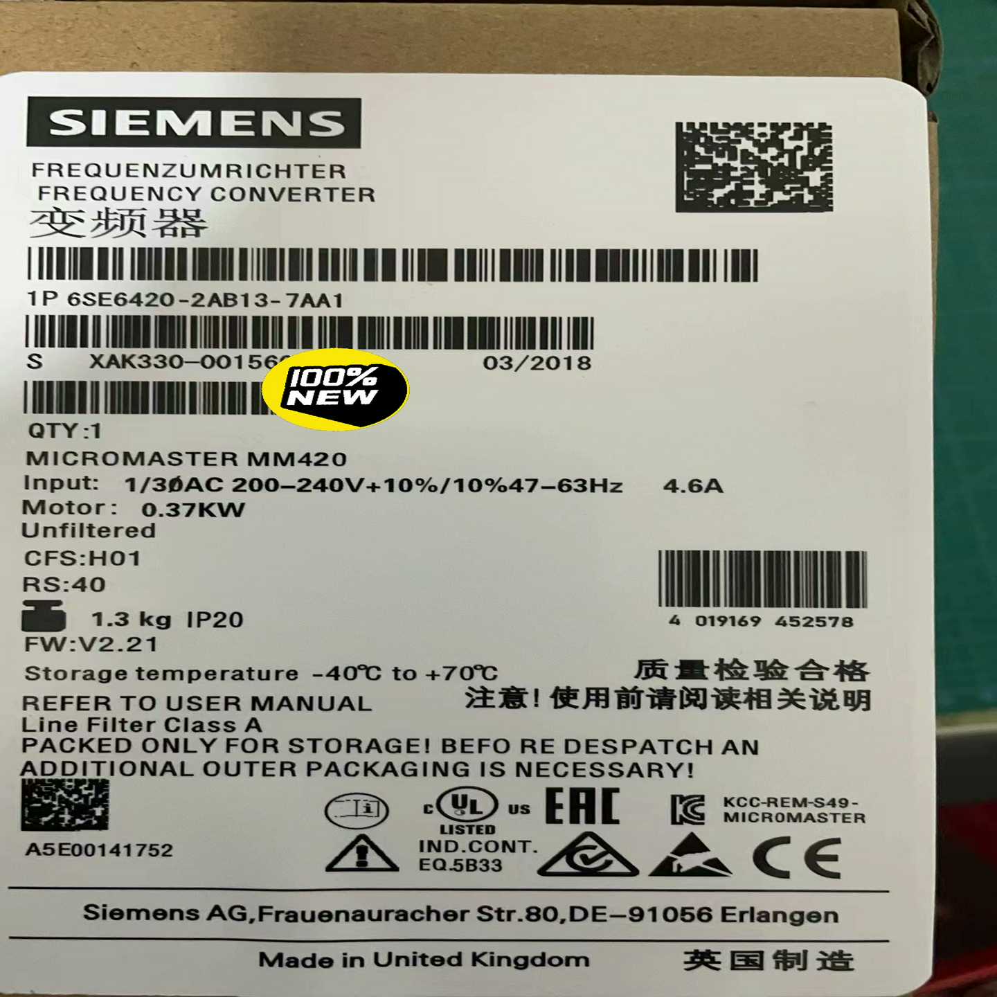 6SE6420-2AB13-7AA1MM420变频询价