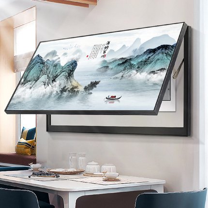 新中式大尺寸电表箱装饰画现代简约遮挡山水画电闸箱空开盒配电箱