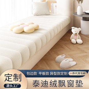 四季 新款 阳台榻榻米轻奢高级感窗台垫子加厚泰迪绒飘窗垫家用