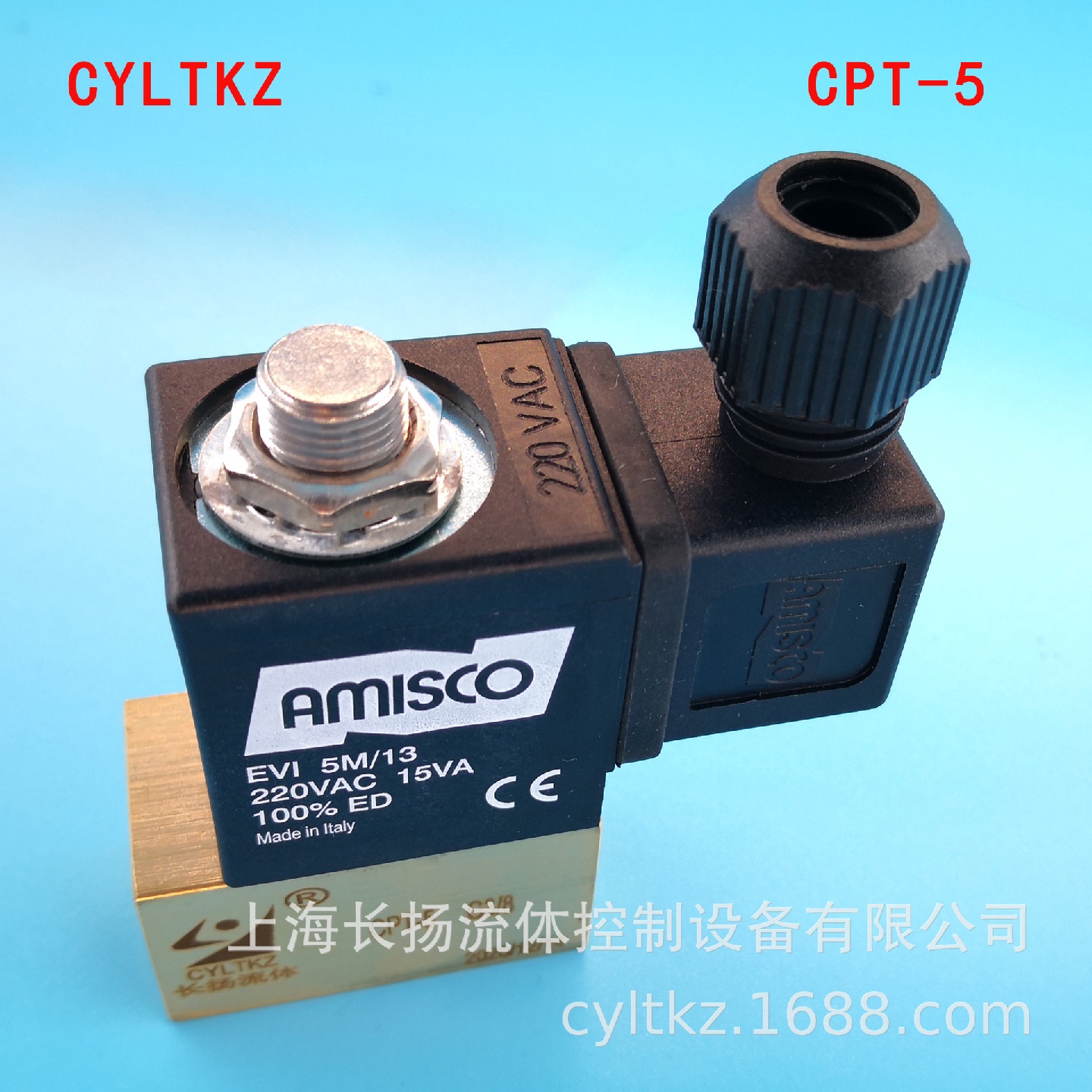 CYLTKZ电磁阀CPT-5/220V15VA两位两通水阀AMISCO线圈EVI5M13G3/8
