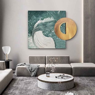手绘油画 饰画玄关挂画餐厅卧室抽象画纯手工立体画 时光 客厅装