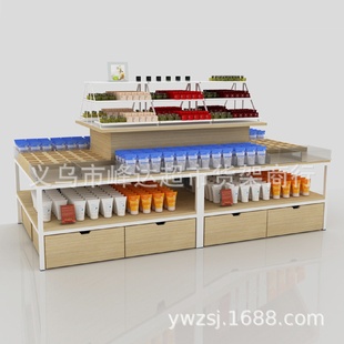 百货零食展示架进口彩妆饰品流水台优品钢木文具货架