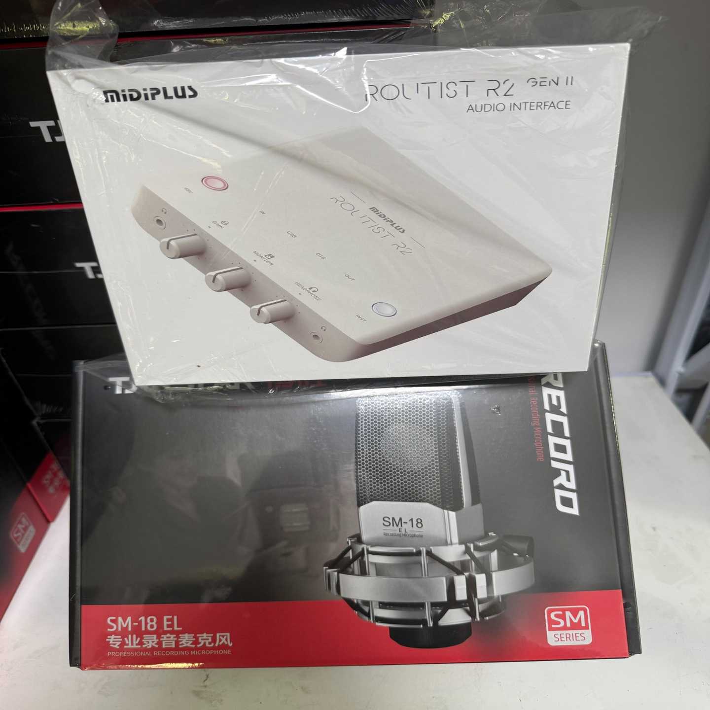 迷笛midiplusR2电脑声卡德胜SM18EL电容麦克--议价商品