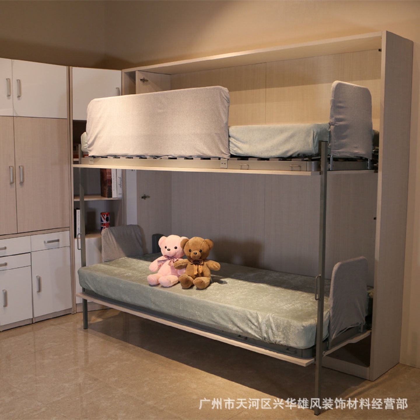 五金配件上下铺隐形床折叠正侧翻墨菲床隐藏式双层壁床幼儿园学校