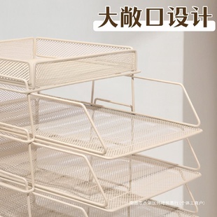 A4金属桌面文件架A3收纳架办公桌置物架铁质文件框收纳盒办公室文