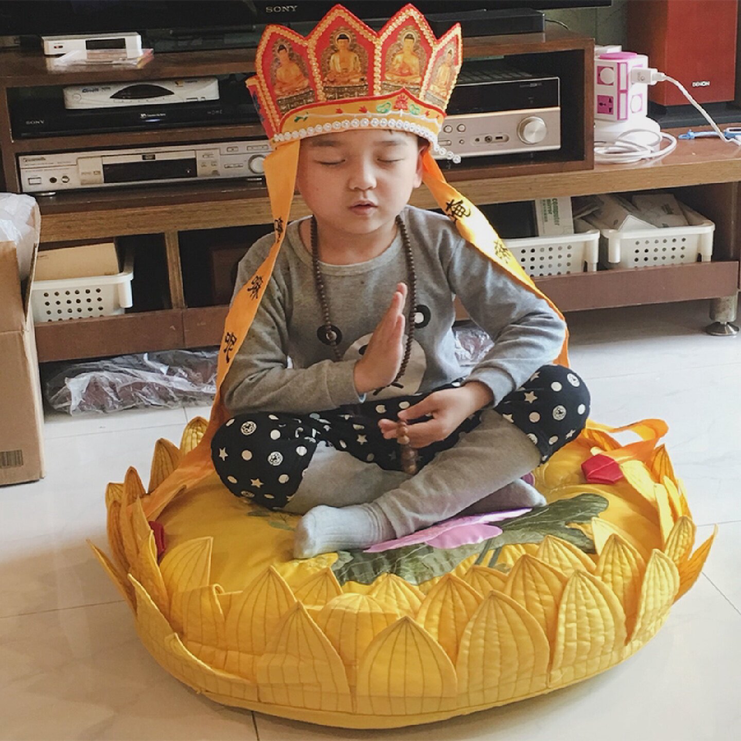 中式风刺绣莲花佛垫蒲团打坐垫禅修拜垫跪垫诵经垫瑜伽垫圆形拆洗
