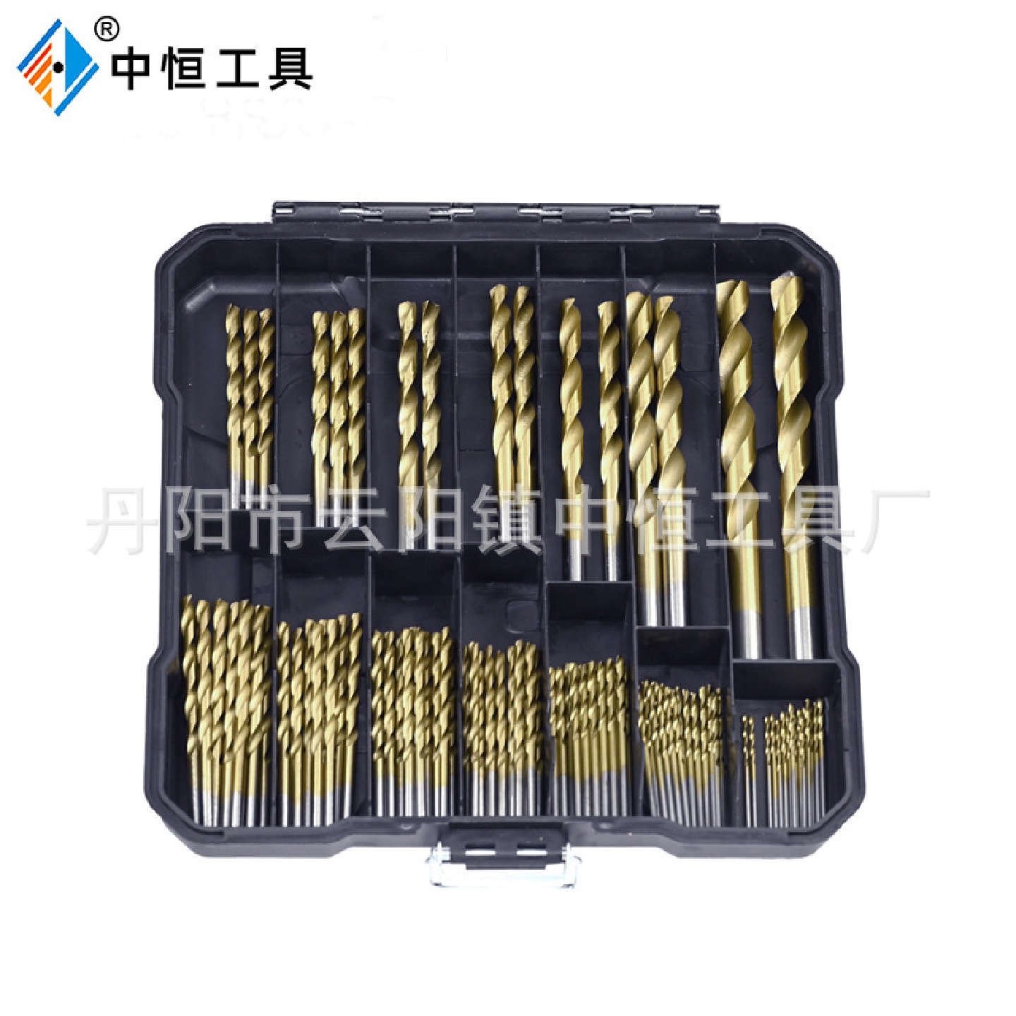 99件套镀钛麻花钻塑盒99pcs高速钢M35烤黄全磨不锈钢含钴麻花钻头