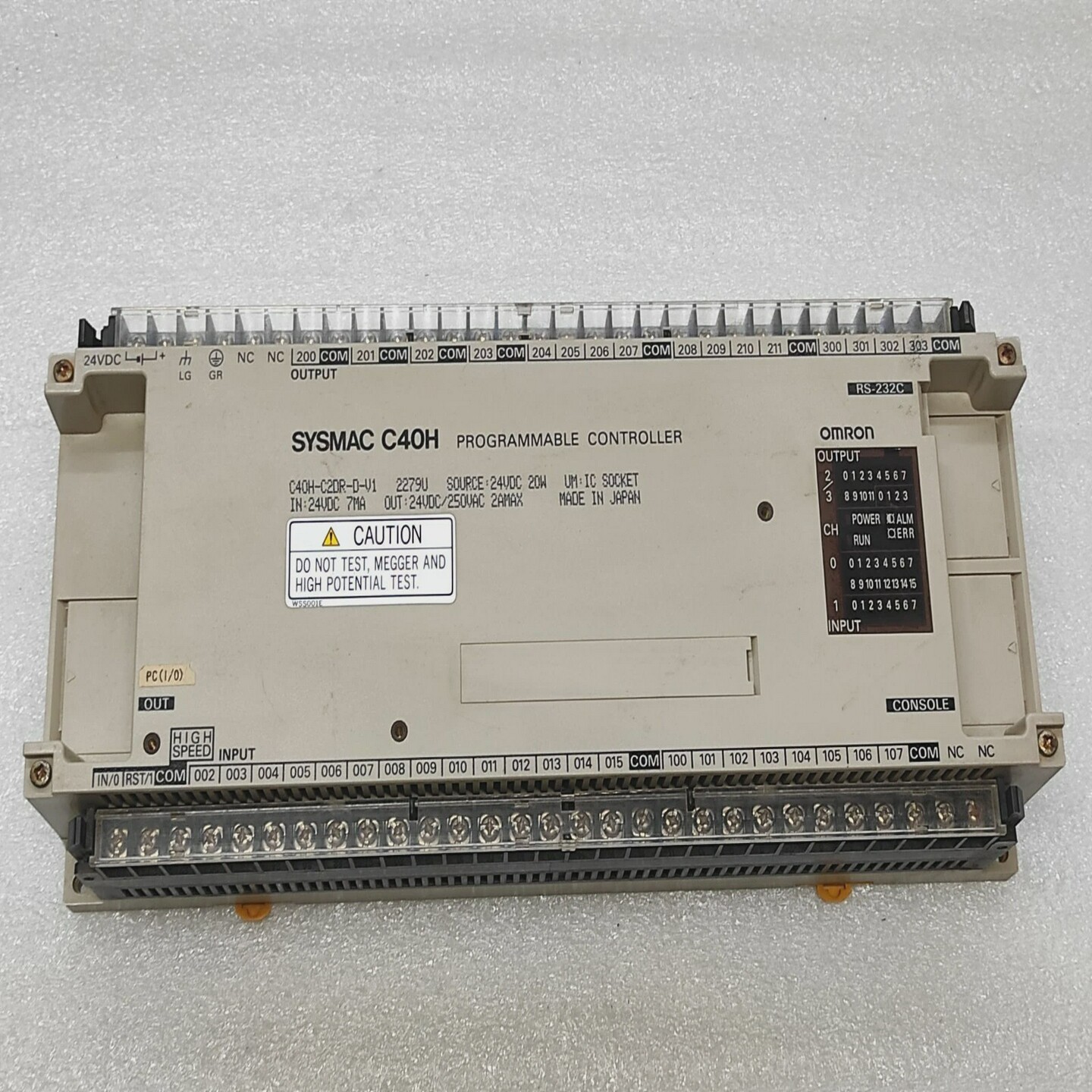 OMRONSYSMACC40HPROGRAMMABLECONTROLLERC40H-C2DR-D-V1