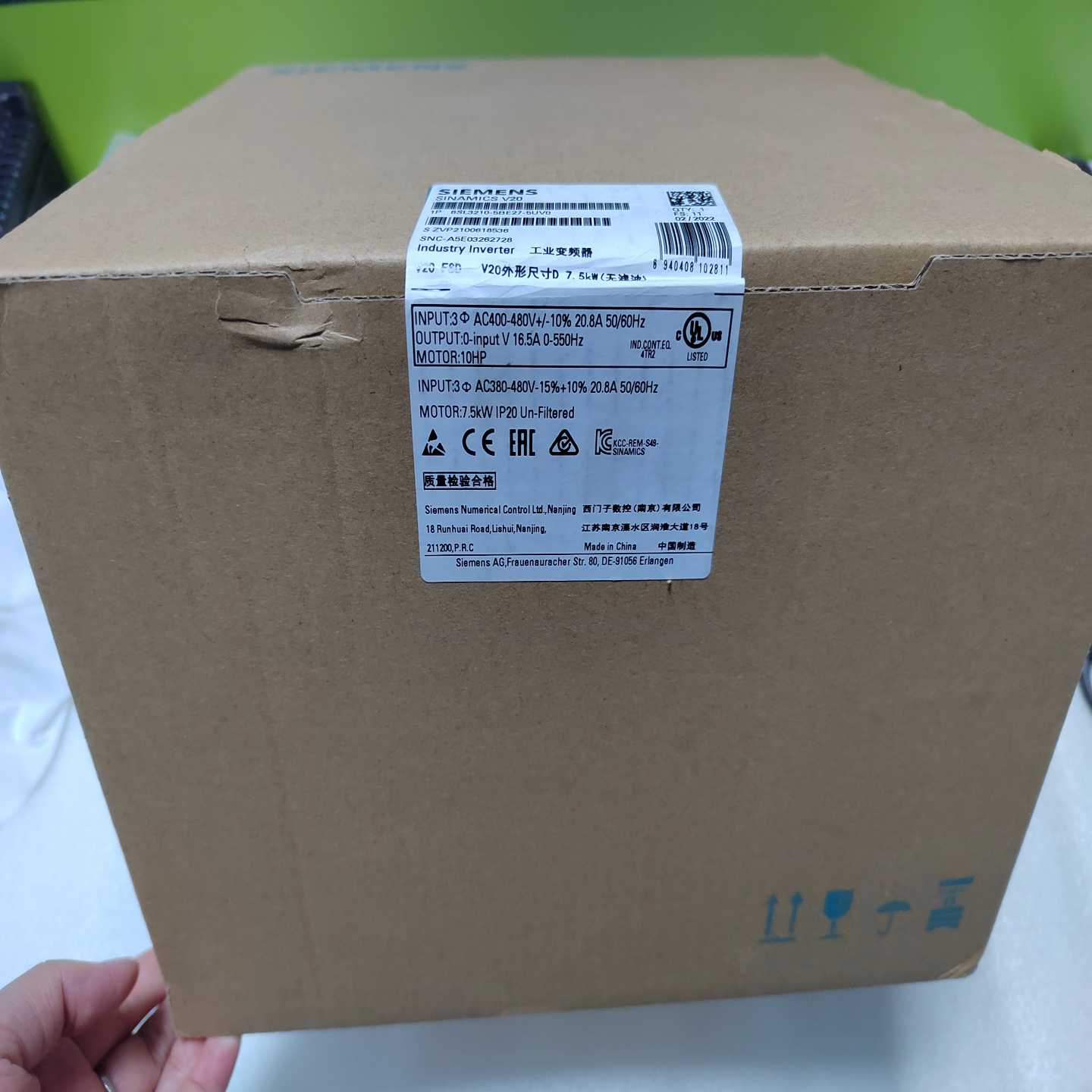 原装未开封西门子6SL3210-5BE27-5UV0实物--议价商品