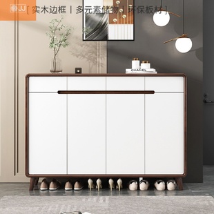 实木鞋 进门一体入户客厅收纳家用门口玄关储物柜门厅烤漆柜 柜中式