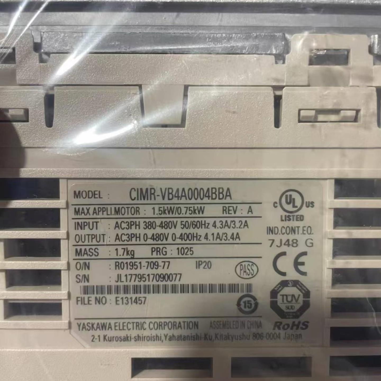 配件CIMR-VB4A0001BAA CIMR-VB4A0001BBA 安川变频器现货议价