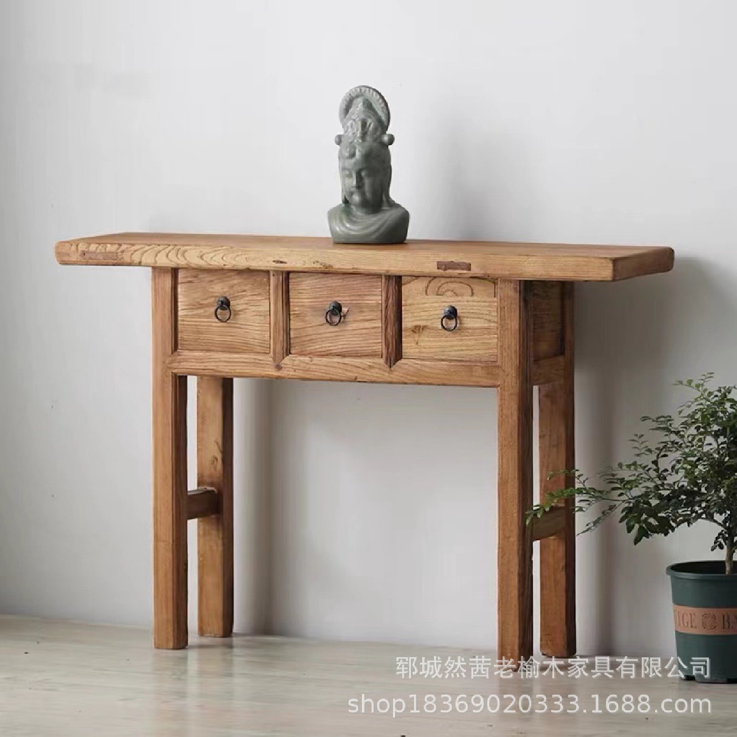 新款老榆木餐边柜客厅装饰玄关桌长条供桌靠墙可移动茶水柜斗柜