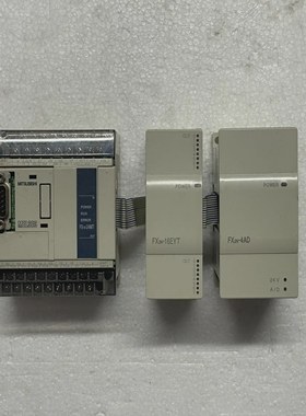 三菱MelsecFX1N-24MT带FX2N-16EYT和FX2N-4AD可编程控制器