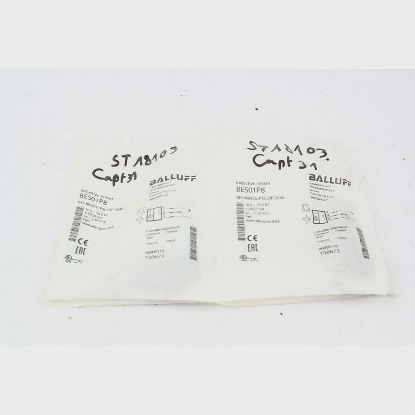 2PcsBalluffBES01P8BESM08EG-PSC25F-S04G(B352)