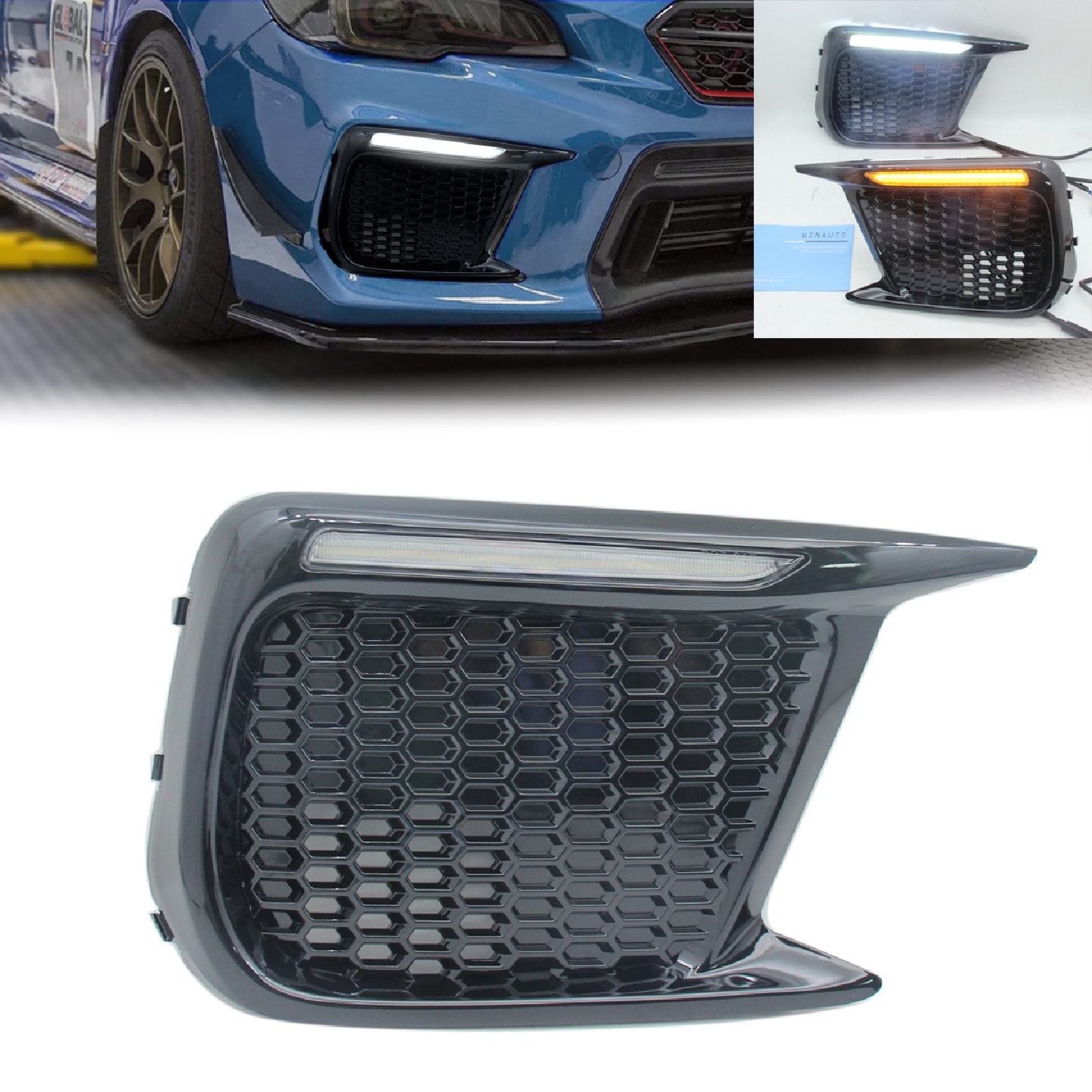 适用于斯巴鲁WRX2018-2021LED日行灯日间行车灯雾灯双色改装