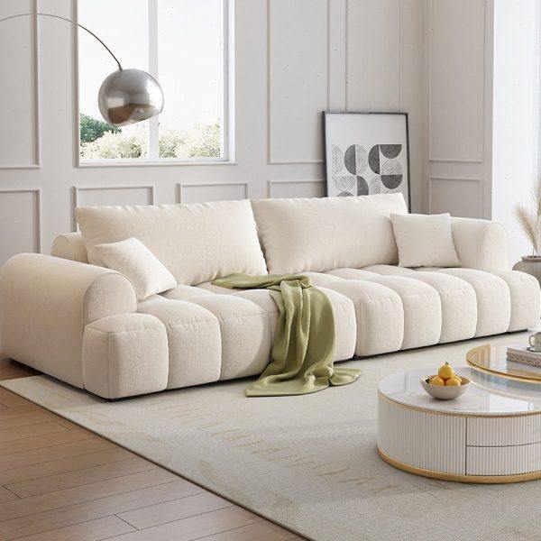 泡芙布艺沙发棉花糖北欧奶油风小户型真皮沙发客厅直排网红沙发,住宅家具,皮布沙发,淘宝优惠券,粉丝福利购,淘宝优惠卷