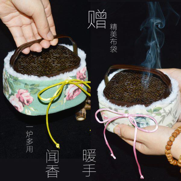 江南铜器纯铜暖手炉大号仿古手提炉檀盘香炉琅琊榜禅意四方铜香炉