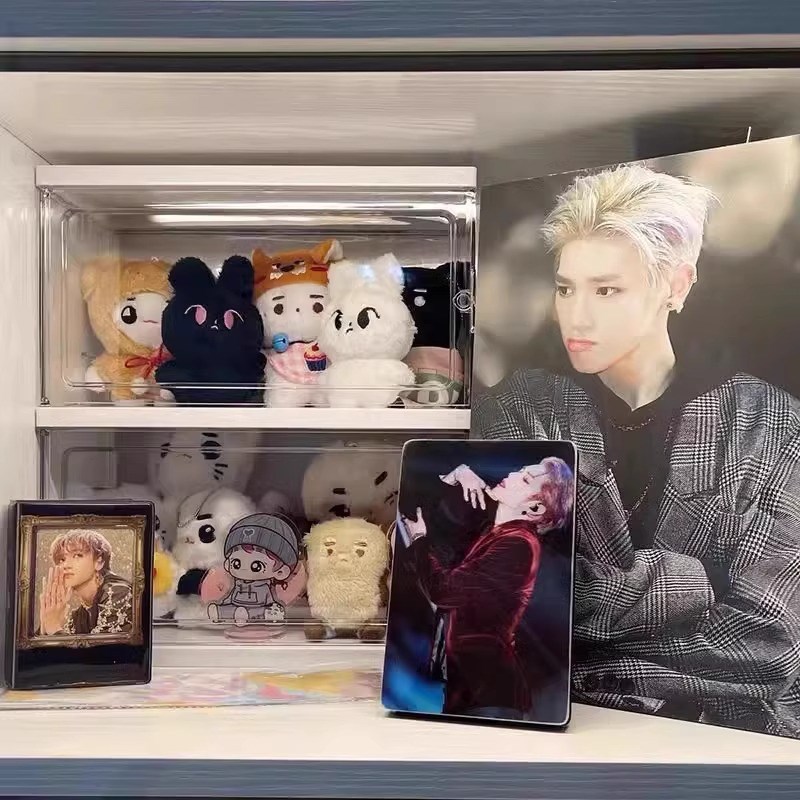 毛绒玩具收纳盒大容量o透明亚克力摆件20cm公仔防尘棉花娃娃展示