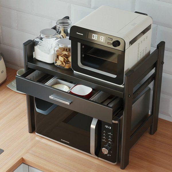厨房台面微波炉置物架带抽屉餐具收纳盒烤箱电饭锅煲多功能储物架,厨房/烹饪用具,微波炉置物架,淘宝优惠券,粉丝福利购,淘宝优惠卷