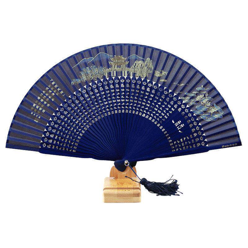 王星记扇子西湖风景系列丝绸绢扇特色礼盒装古典女式折扇杭州礼品