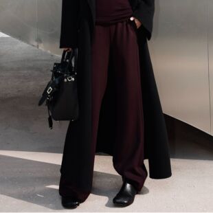 李大琪【三七拍档】经典版型纯色修身显瘦舒适直筒裤休闲裤长裤