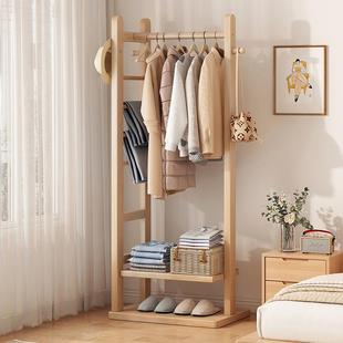 全实木落地挂衣架转角衣帽架卧室床边放衣服神器秋冬厚衣服收纳架