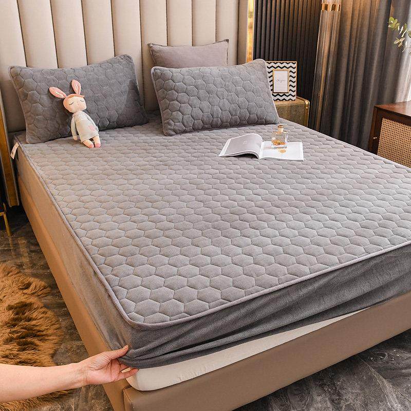 牛奶绒夹棉床笠单件加厚保暖珊瑚水晶绒床罩防滑席梦思床垫保护套,床上用品,床笠,淘宝优惠券,粉丝福利购,淘宝优惠卷