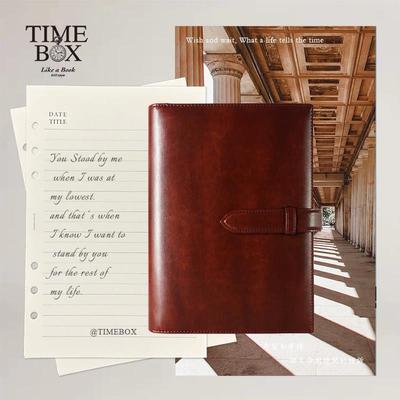 TIMEBOX仿皮活页夹本商务办公礼品通用记事本A5会议记录手册B5皮