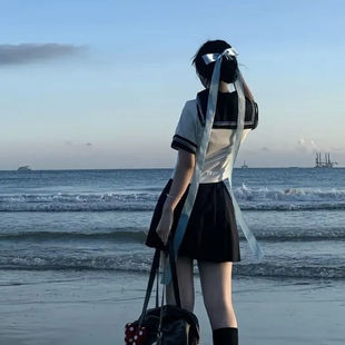 甜美发夹超大超长飘带少女蝴蝶结发饰风长丝带后脑勺鸭嘴芭蕾头饰