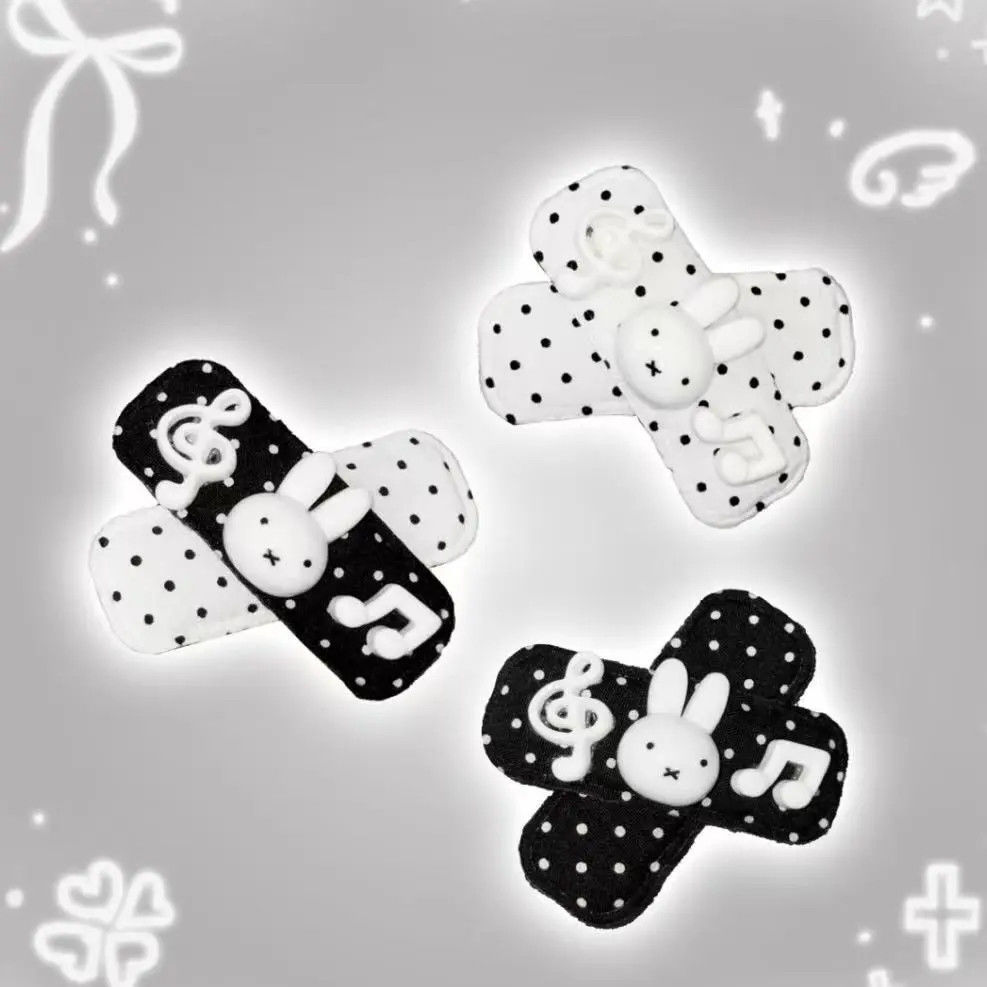 米菲兔韩版新款米菲兔发夹原创波点创口贴宅萌发发卡刘海配饰发饰