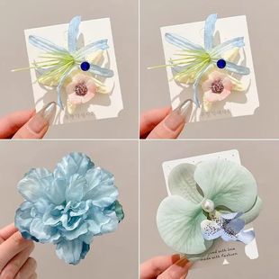 轻奢蝴蝶兰花朵仿真氛围刘海拍照度假发卡侧边发夹海边发饰头饰女