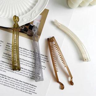 细弯型发夹 外出百搭竖夹香蕉夹发卡后脑勺马尾横夹头饰扭夹 时尚