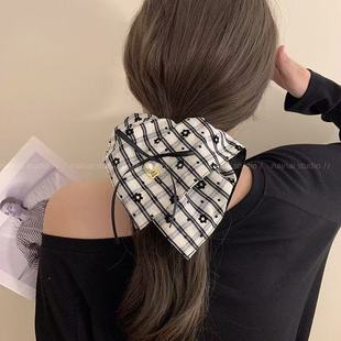 洋气全套ins格纹发圈格子方巾发圈发绳小众卡通爆款 小清新网红女