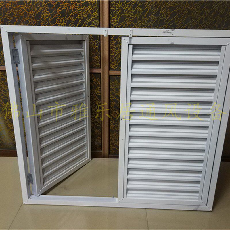 门铝合金防雨百叶空调罩窗遮光出风口对开门挡雨室外窗式散热子铰