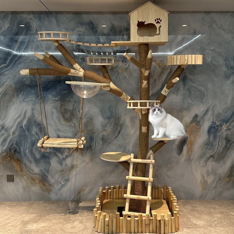 猫爬架猫窝猫树一体大型实木耐磨猫抓柱猫咪玩具免打孔底座猫爬树,宠物/宠物食品及用品,猫爬架,淘宝优惠券,粉丝福利购,淘宝优惠卷