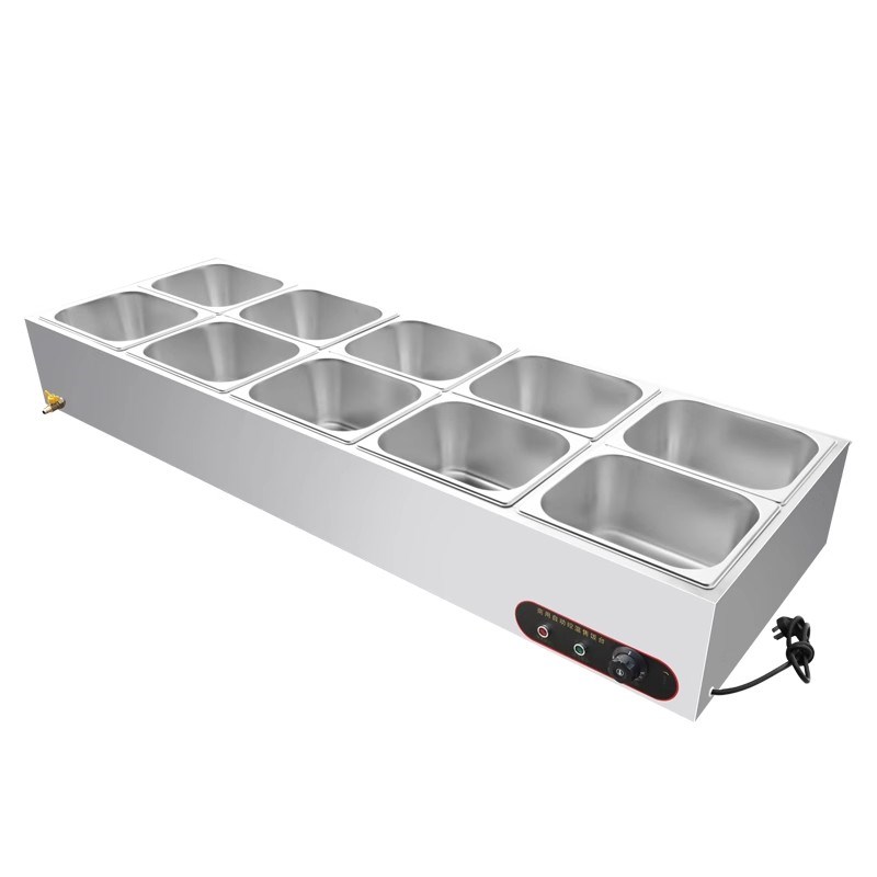 商用快餐304不锈钢保温台加热控温台式保温售饭台食堂热菜打菜台